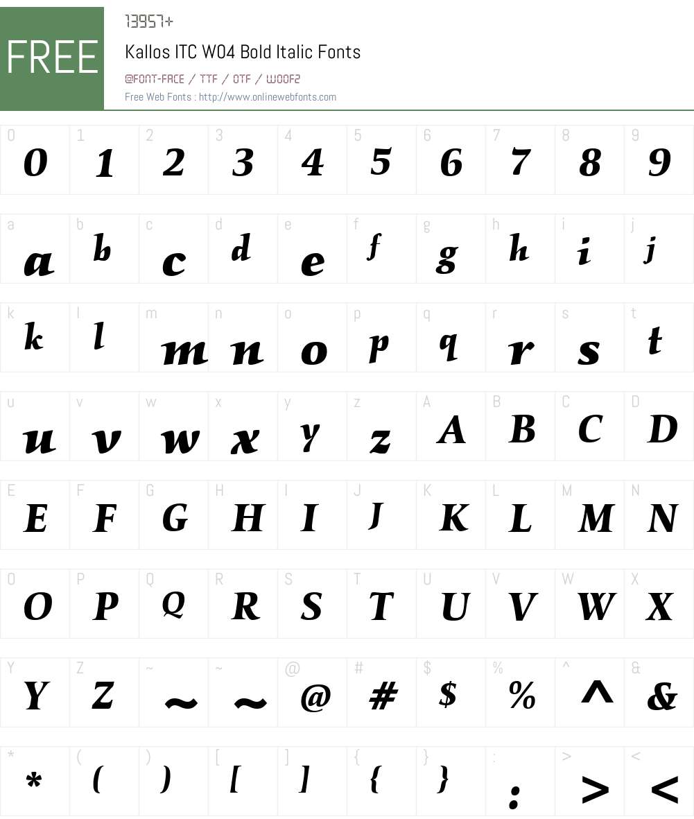 ITC Kallos Font Screenshots