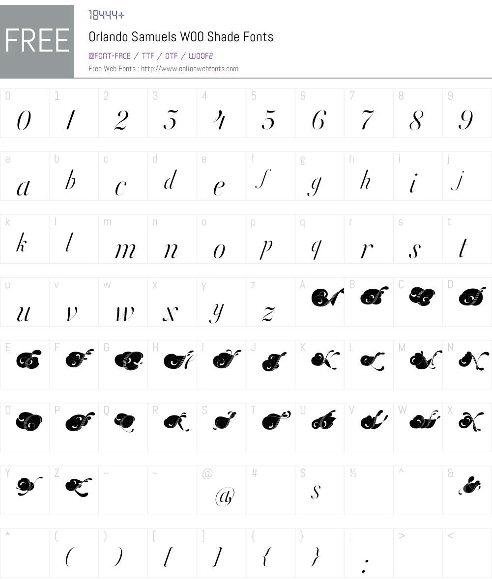 OrlandoSamuelsW00-Shade Font Screenshots