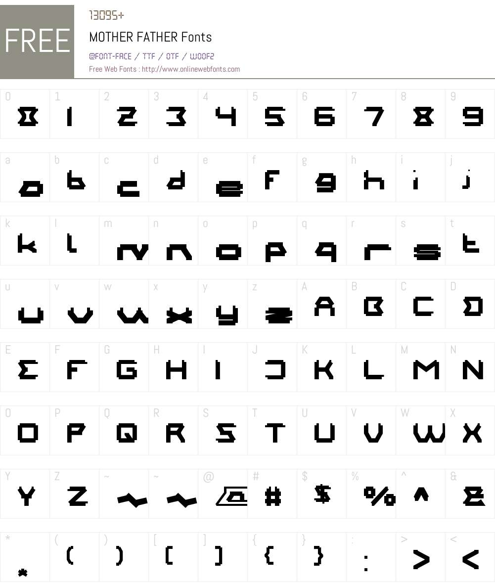 MOTHER FATHER 1.00 August 29, 2016, initial release Fonts Free Download ...
