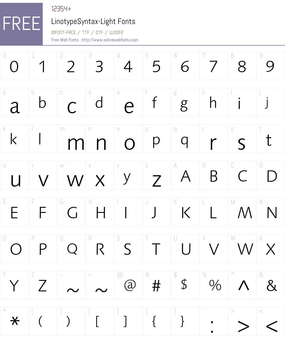 LinotypeSyntax Font Screenshots