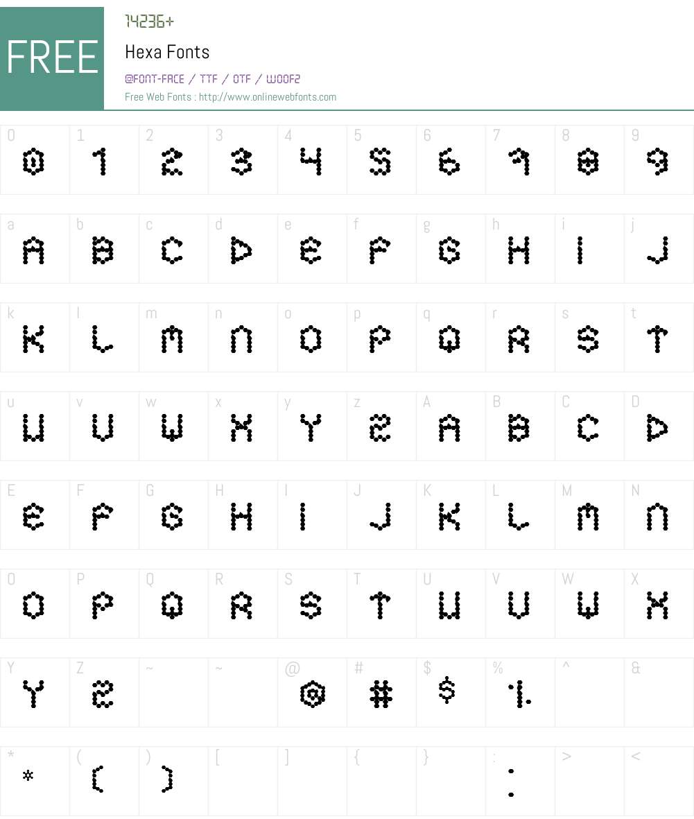Hexa Font Screenshots