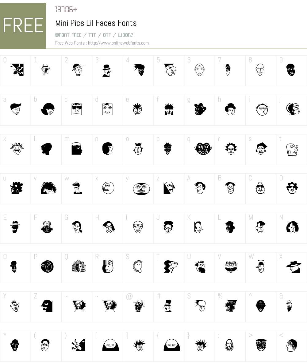 Mini Pics Font Screenshots