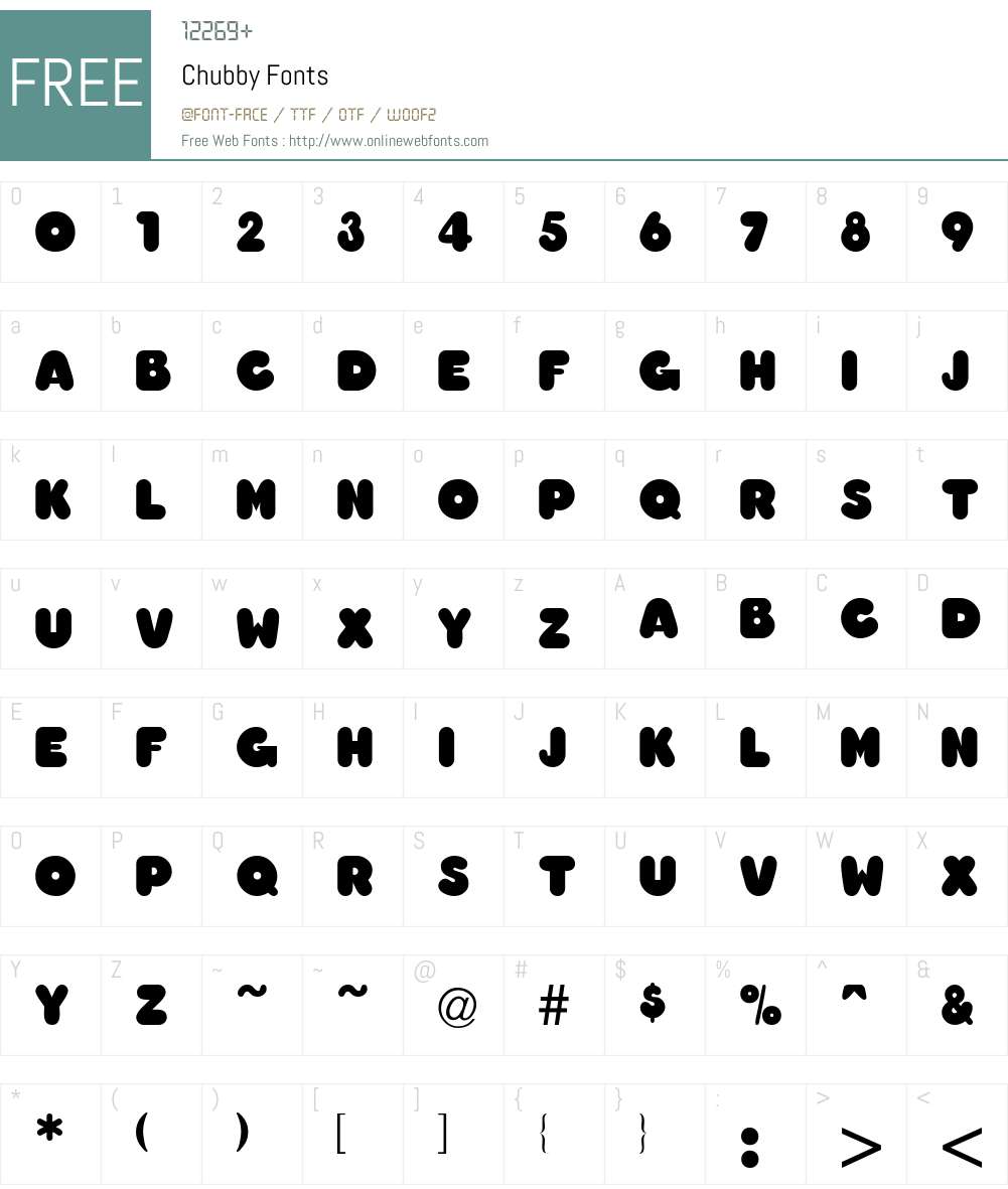 Chubby Font Screenshots