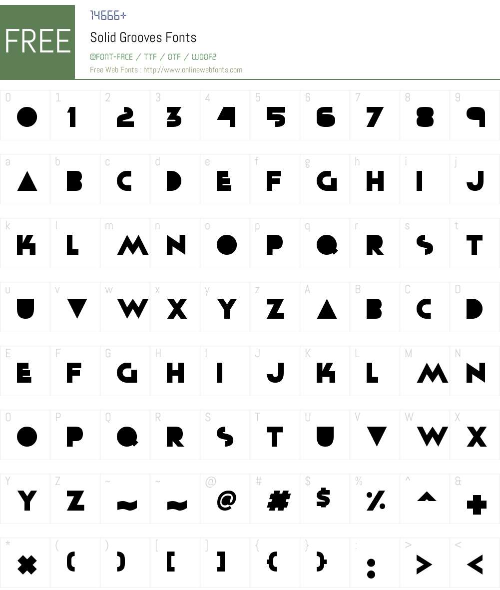 Solid Grooves Font Screenshots