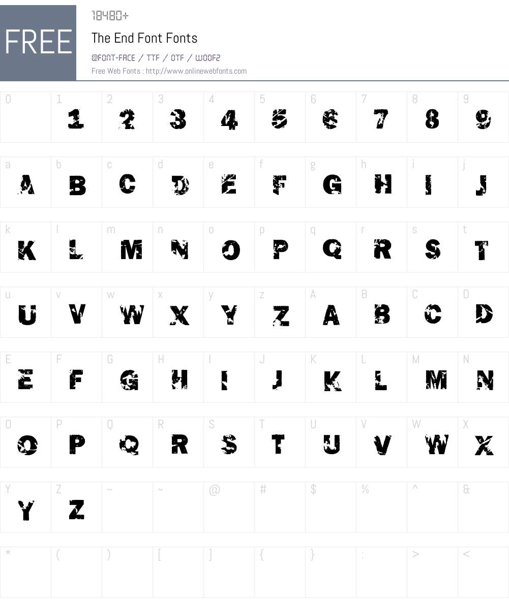 The End Font Font Screenshots