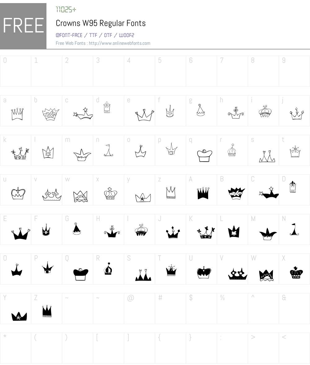 CrownsW95-Regular Font Screenshots