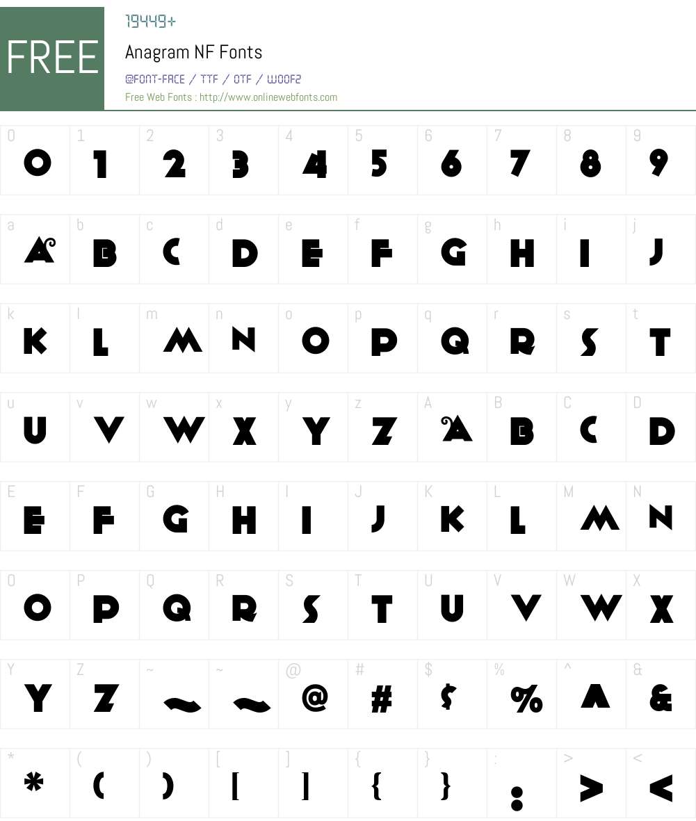 Anagram NF Font Screenshots