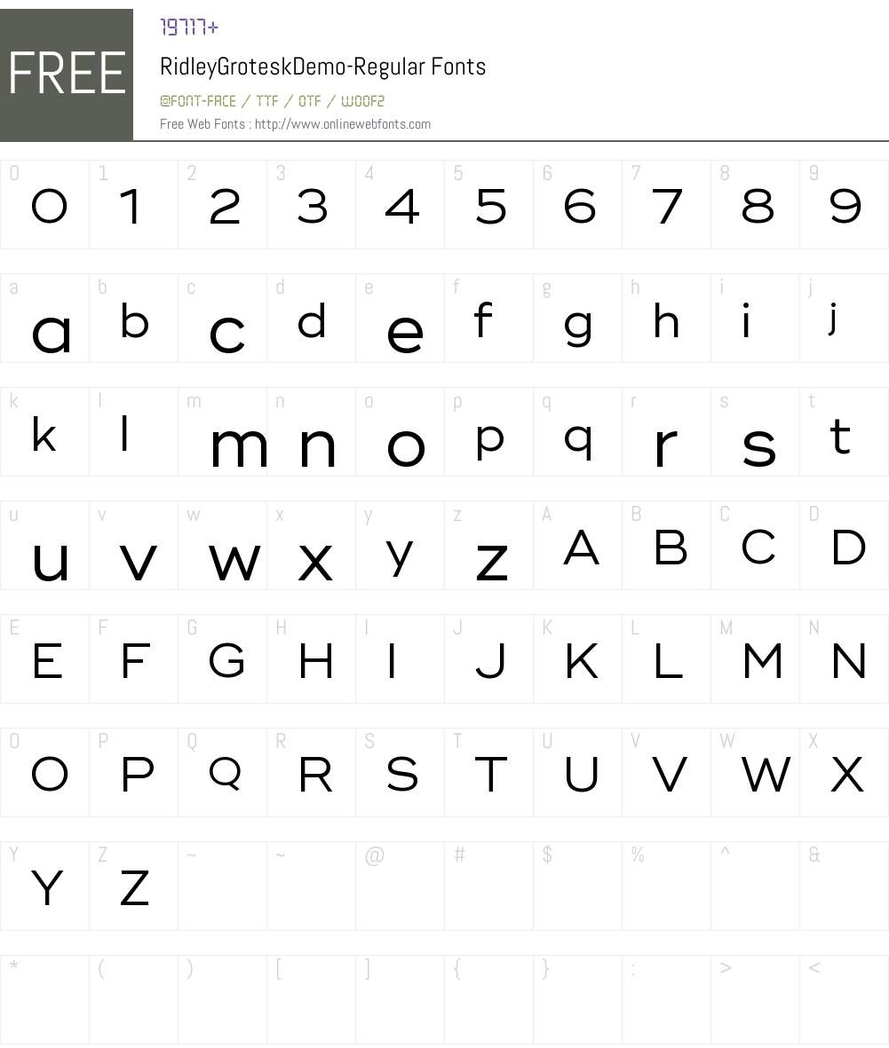 Ridley Grotesk Demo Font Screenshots