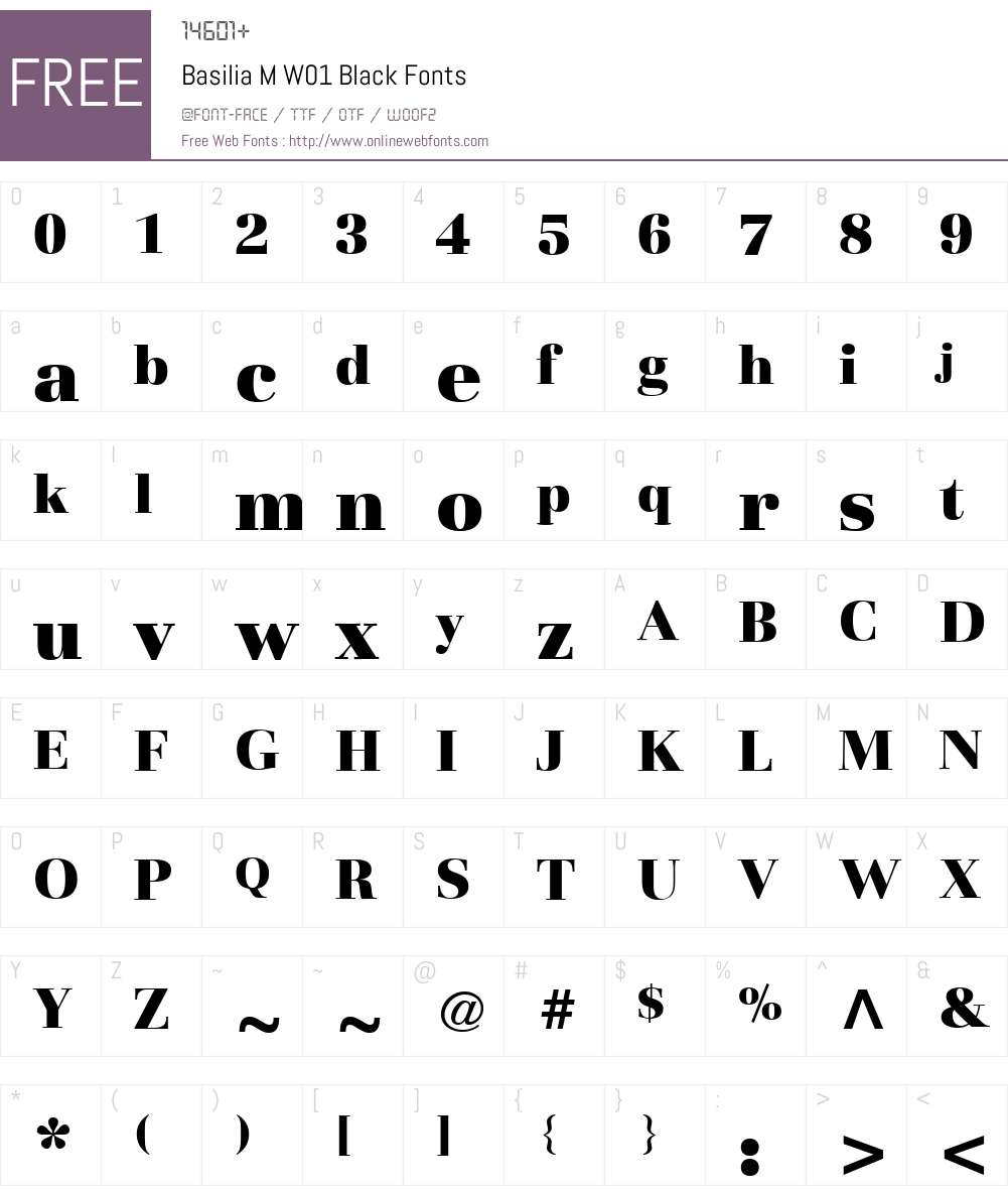 BasiliaMW01-Black Font Screenshots
