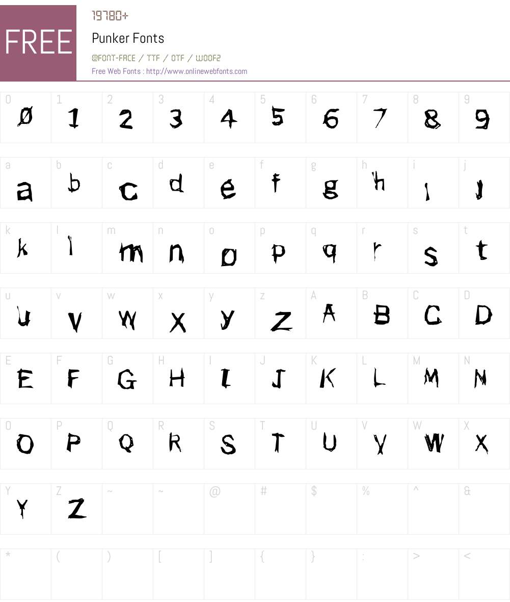 Punker Font Screenshots