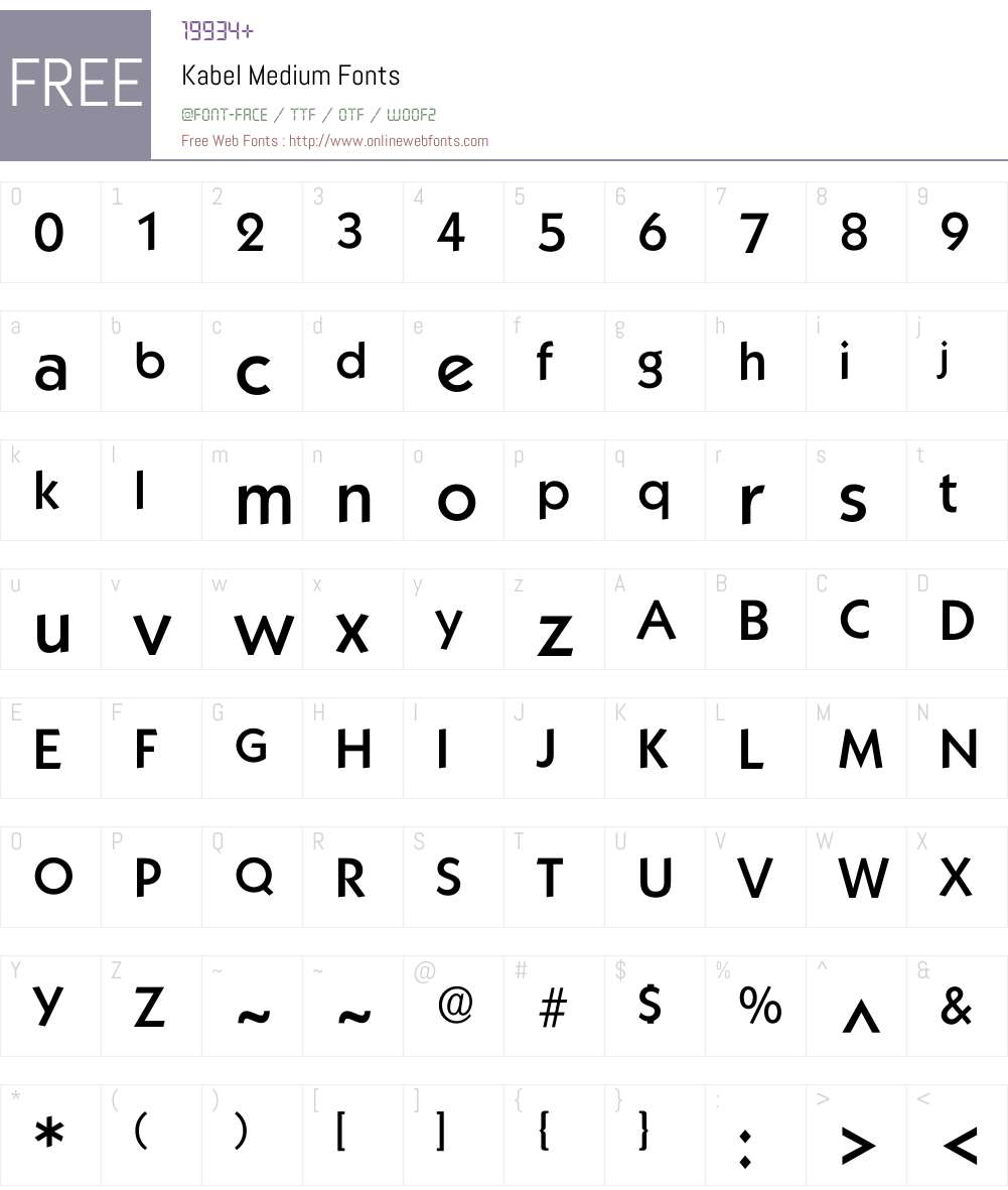 Kabel Font Screenshots