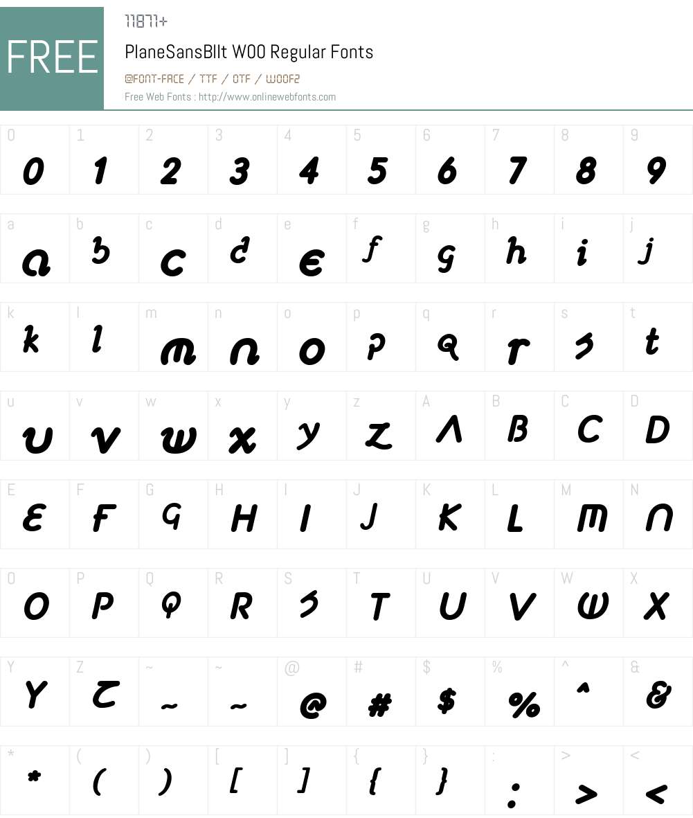 PlaneSansBlIt Font Screenshots