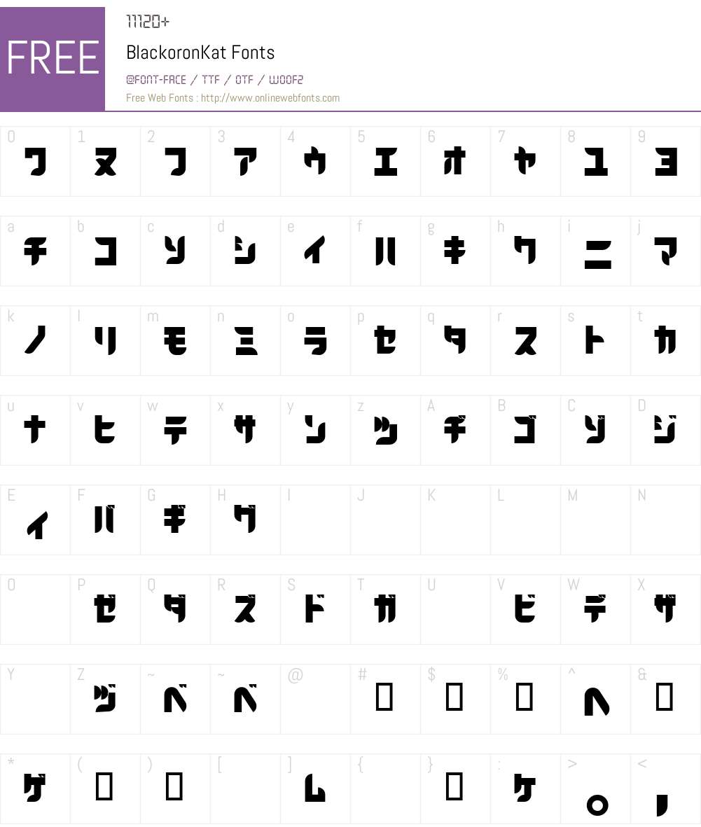 BlackoronKat Font Screenshots