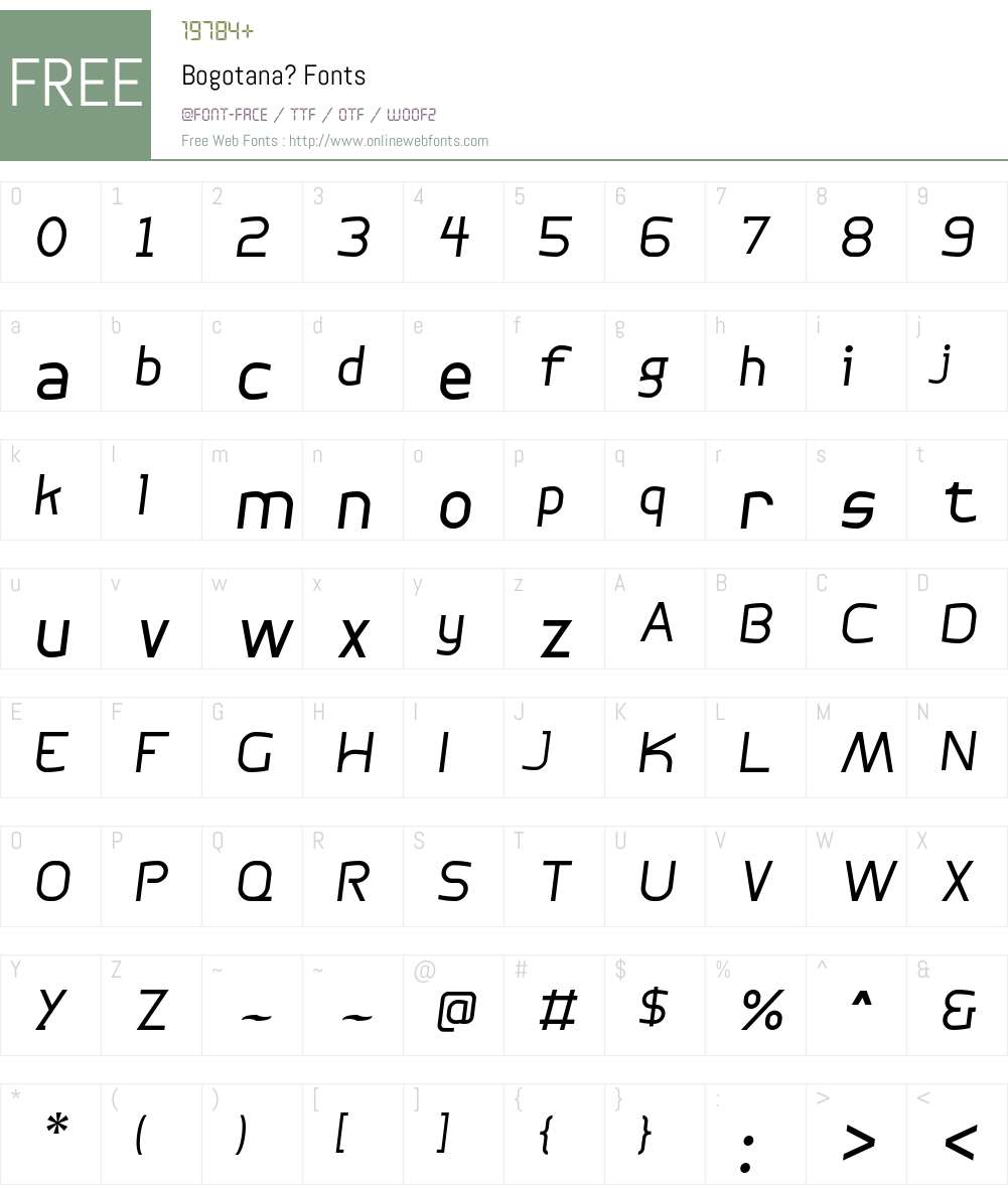 Bogotana? Font Screenshots