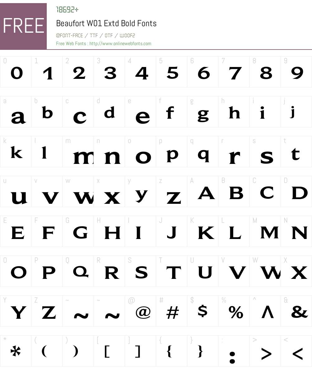 BeaufortW01-ExtdBold Font Screenshots