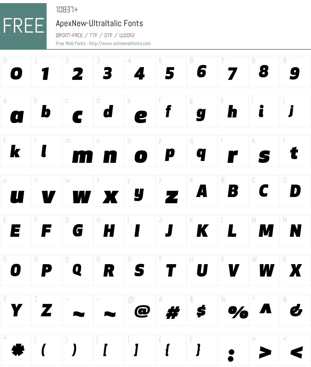 Apex New Font Screenshots