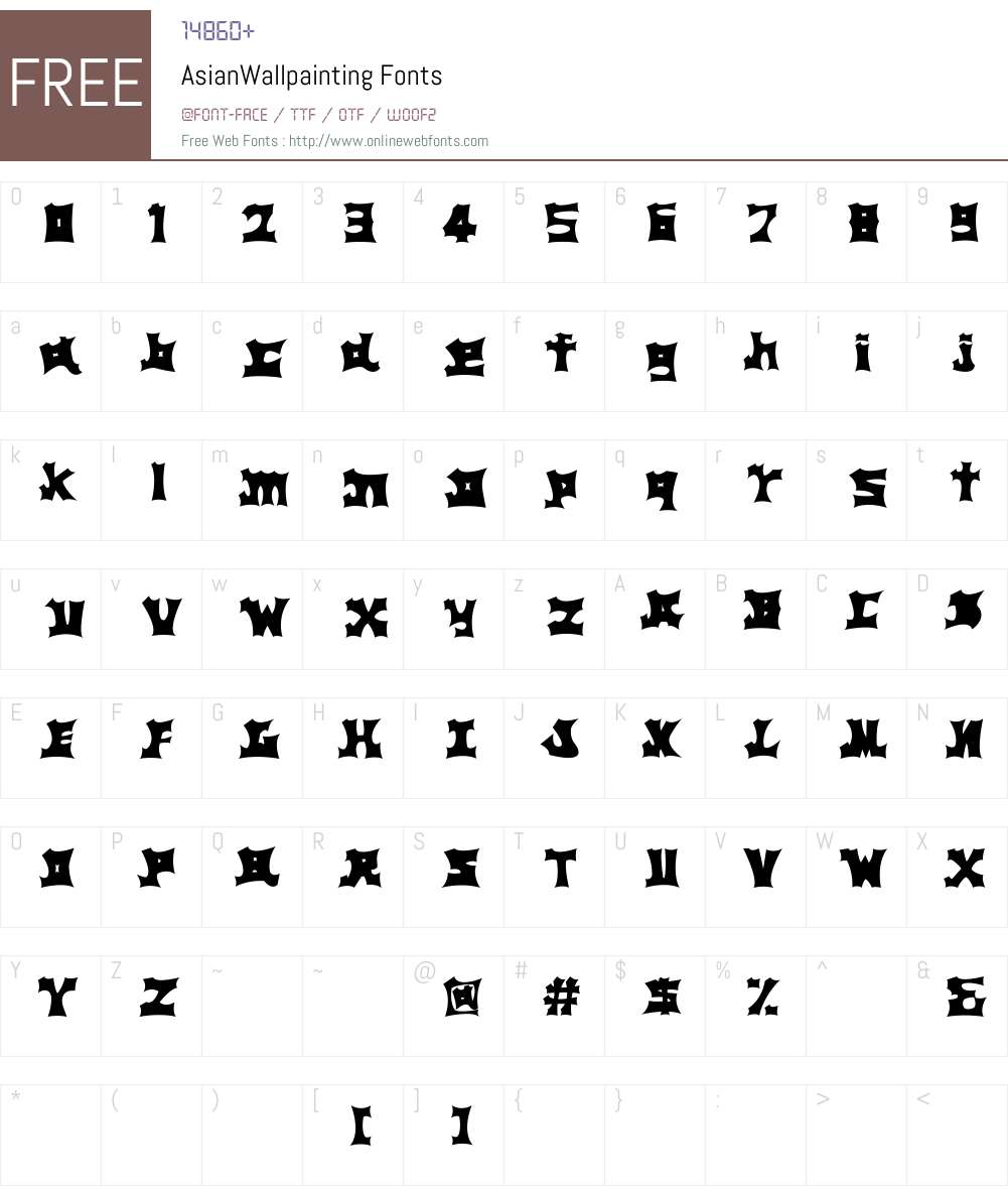 AsianWallpainting Font Screenshots