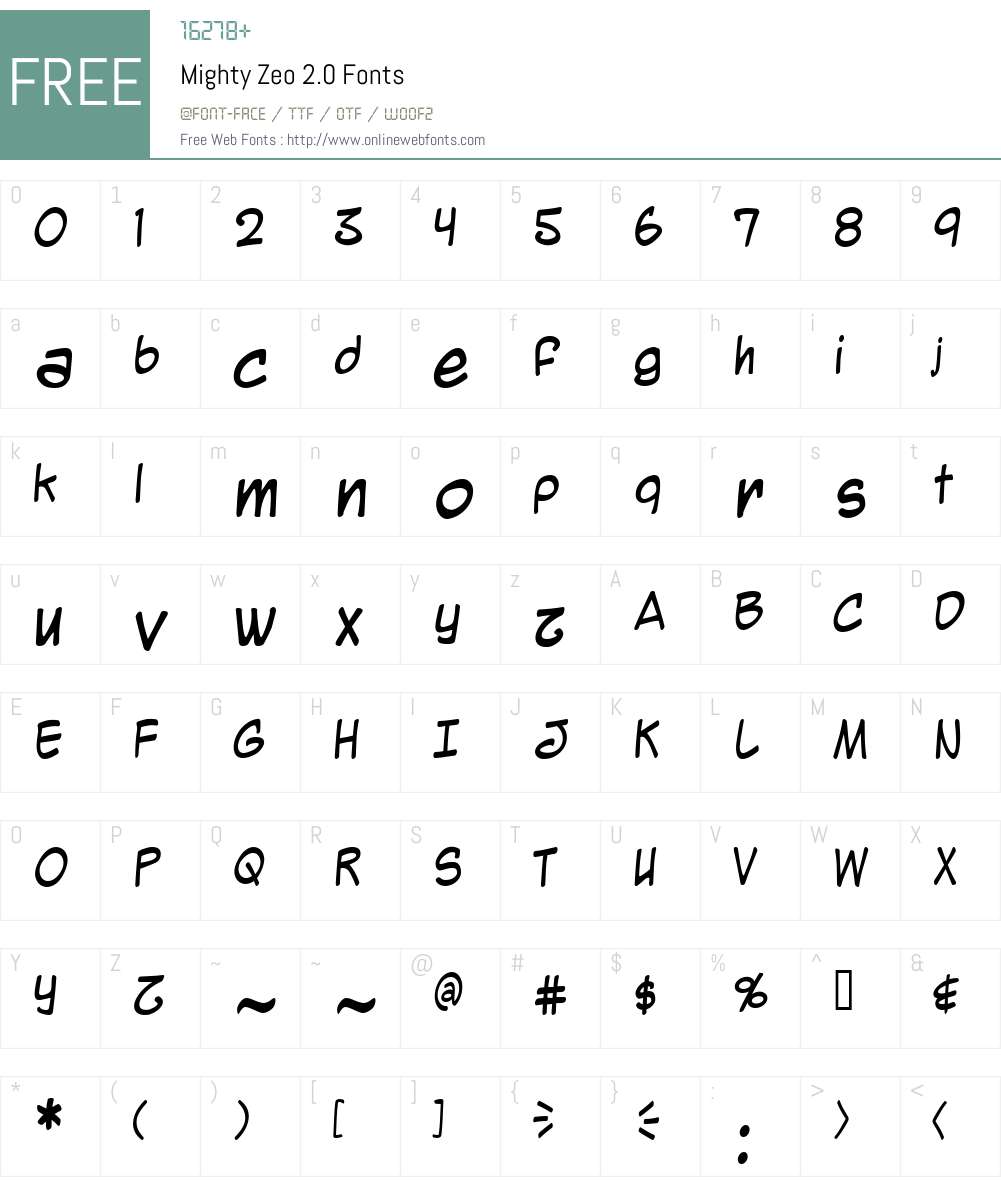 Mighty Zeo 2.0 Font Screenshots