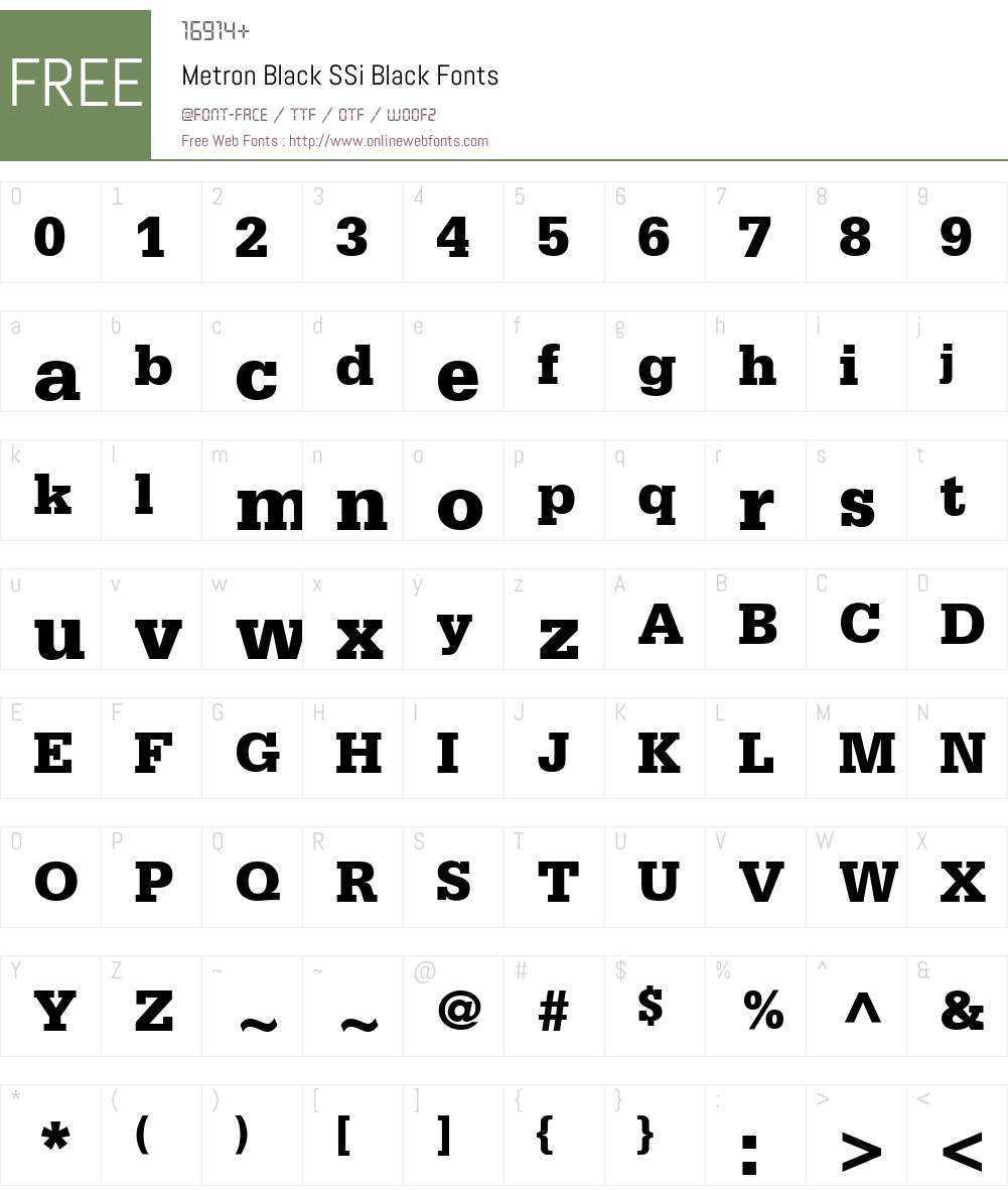 Metron Black SSi Font Screenshots