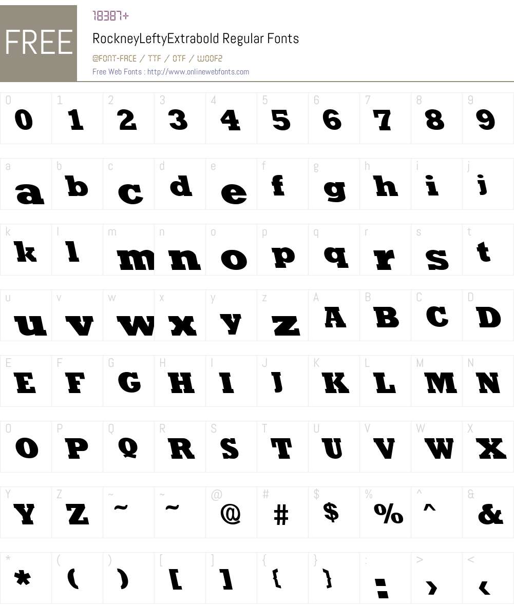 RockneyLeftyExtrabold Font Screenshots