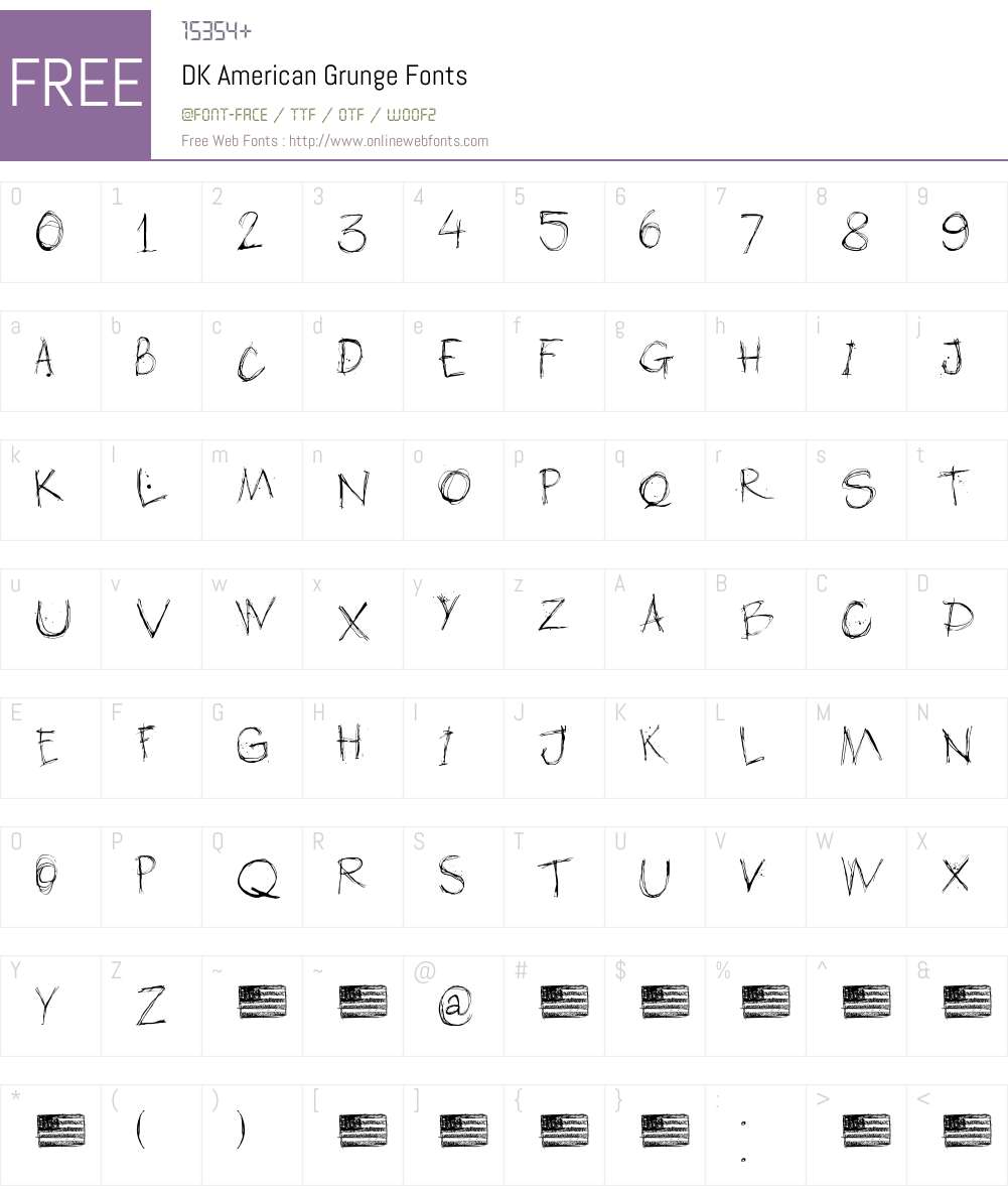 DK American Grunge Font Screenshots