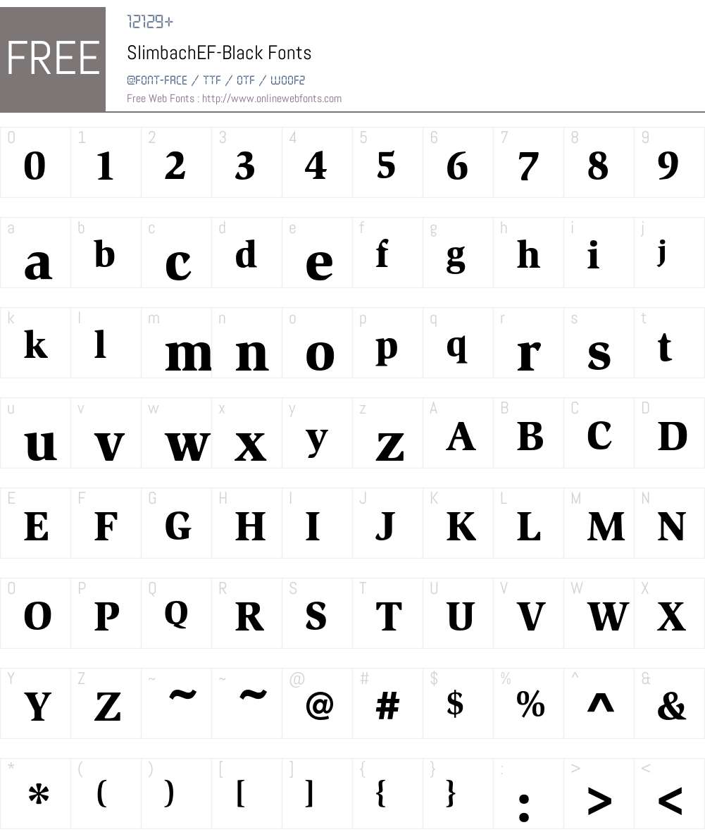 SlimbachEF Font Screenshots