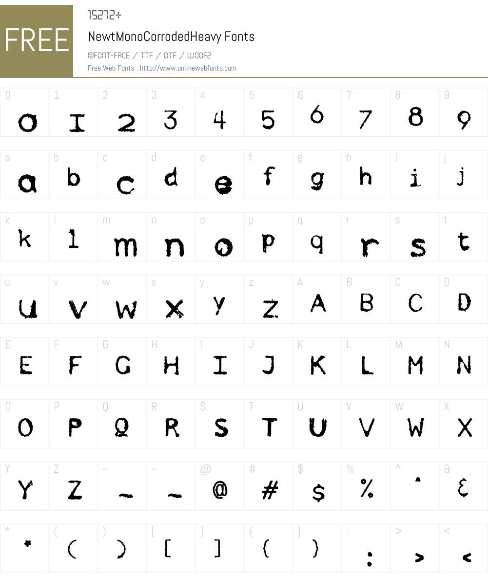 NewtW00-MonoCorrHeavy Font Screenshots