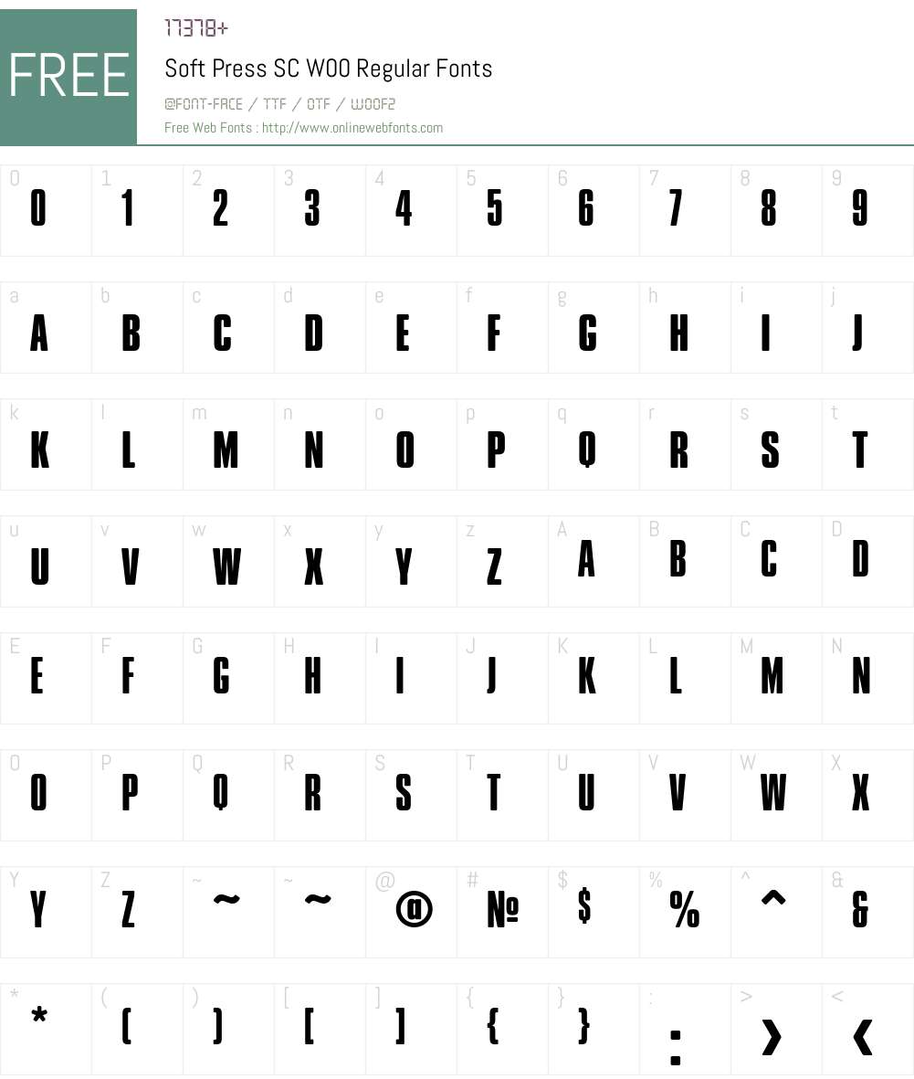 SoftPressSCW00-Regular Font Screenshots