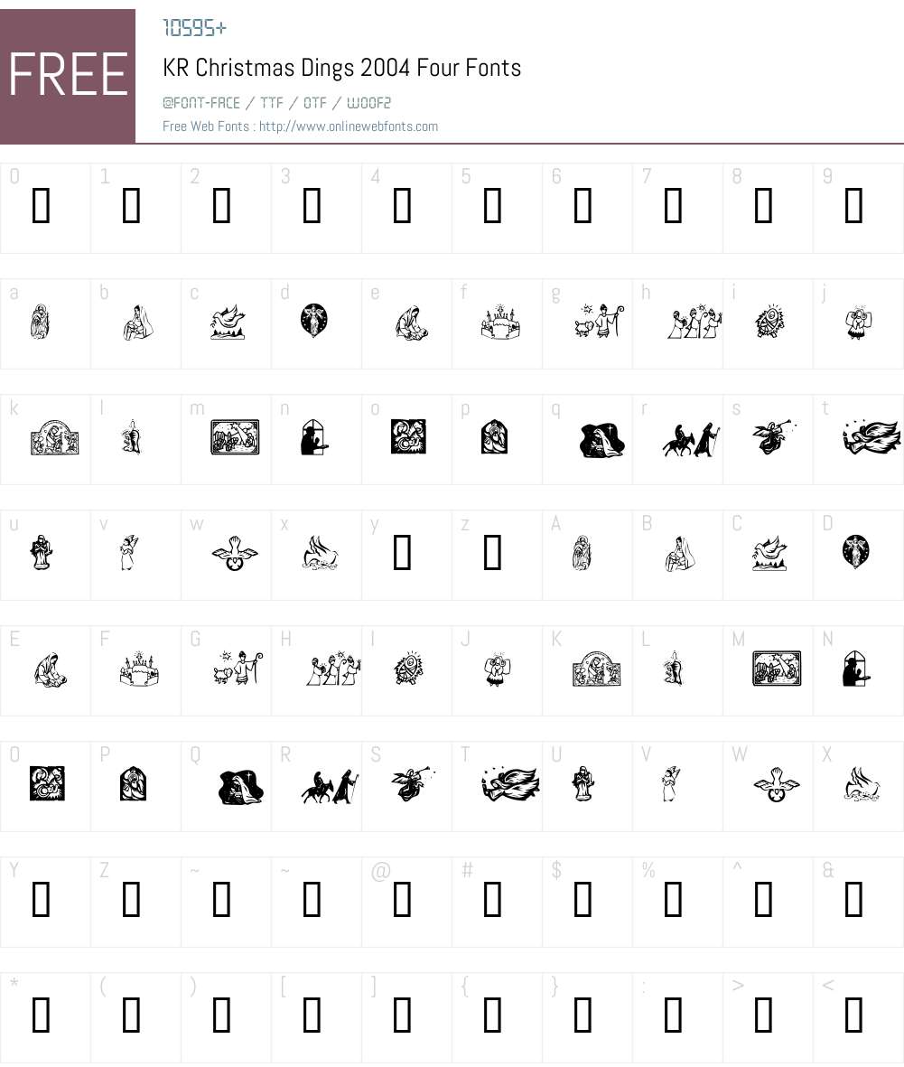KR Christmas Dings 2004 Four Font Screenshots