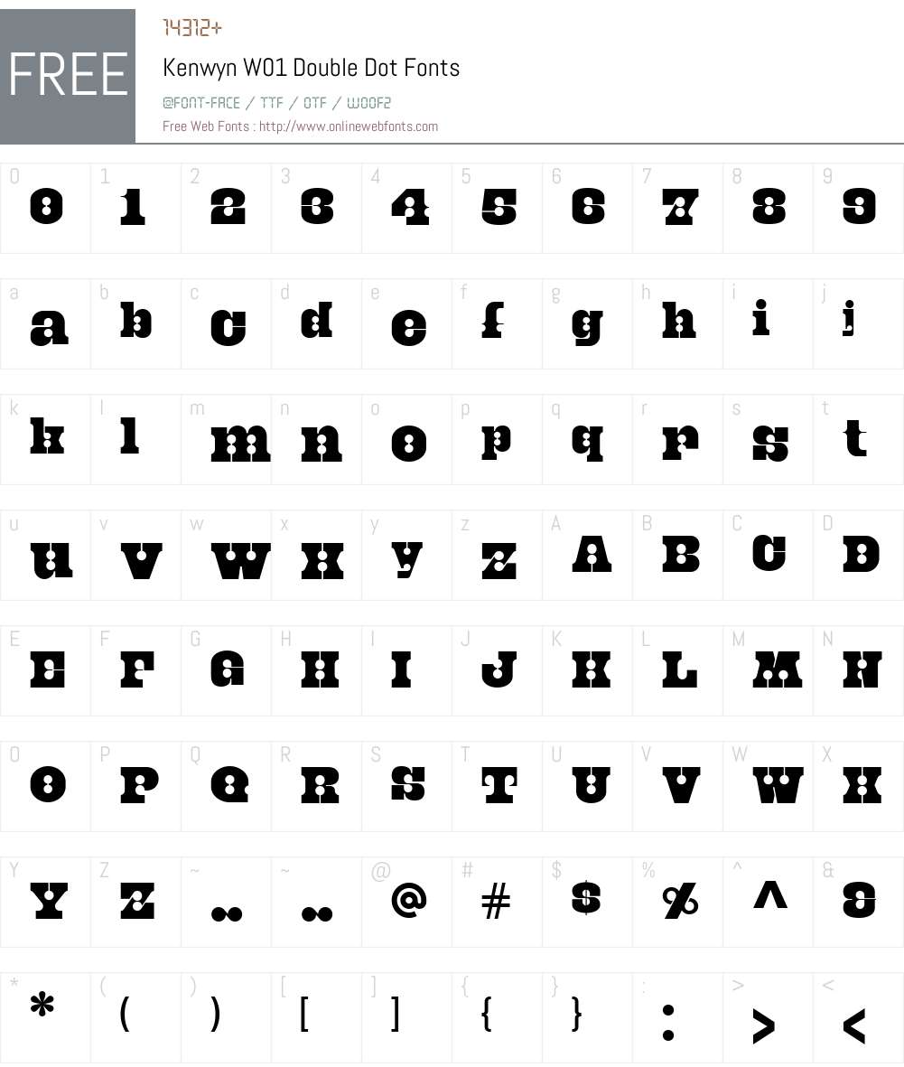 KenwynW01-DoubleDot Font Screenshots