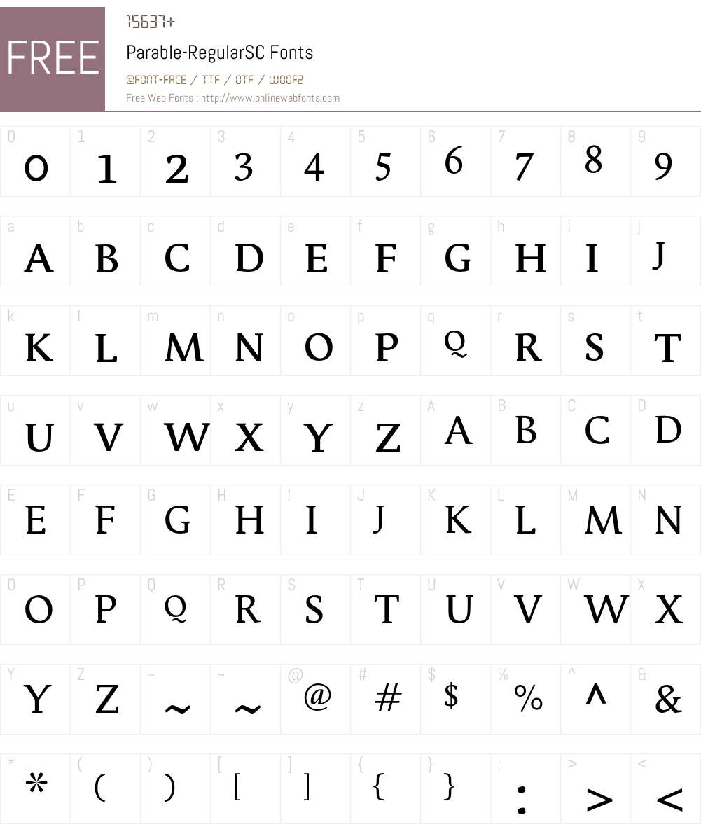Parable-RegularSC Font Screenshots