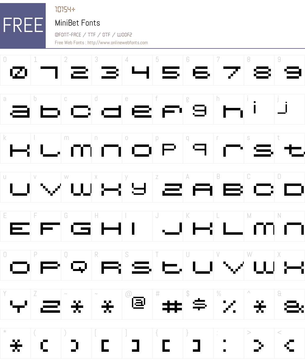 MiniBet Font Screenshots