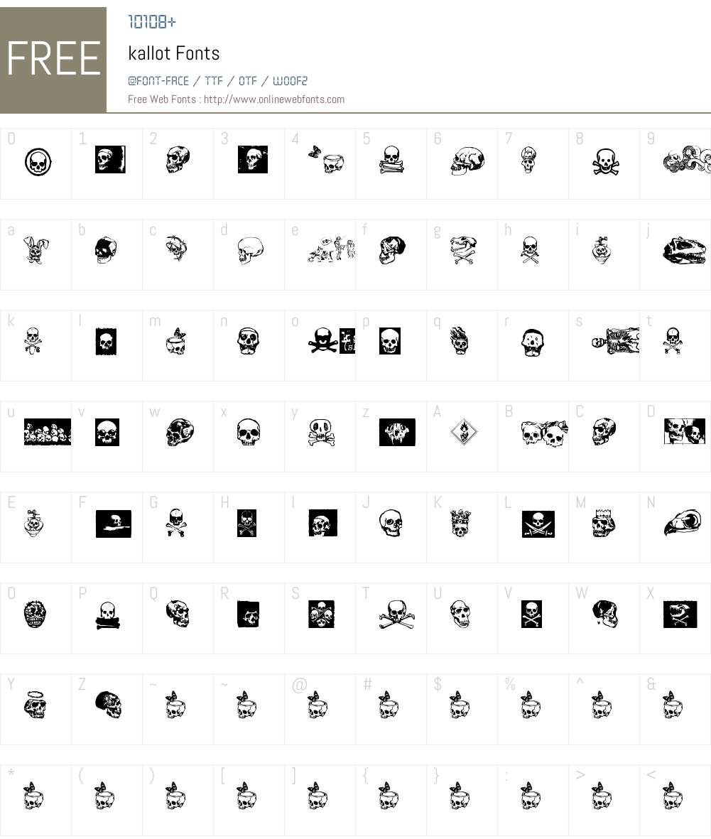kallot Font Screenshots