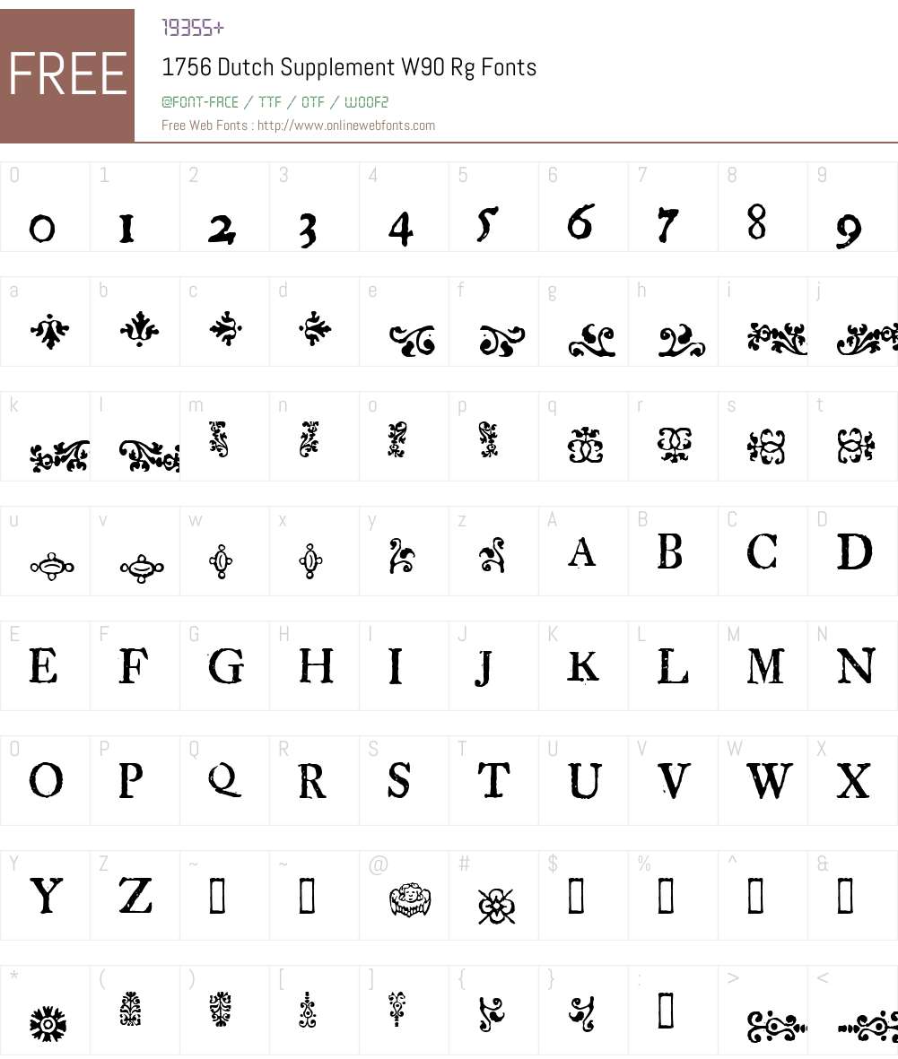 1756DutchSupplementW90-Rg Font Screenshots