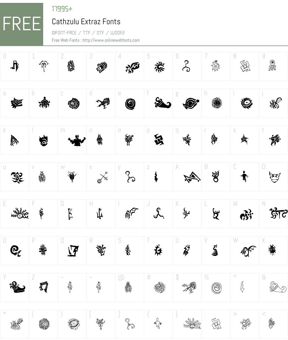 Cathzulu Extraz Font Screenshots