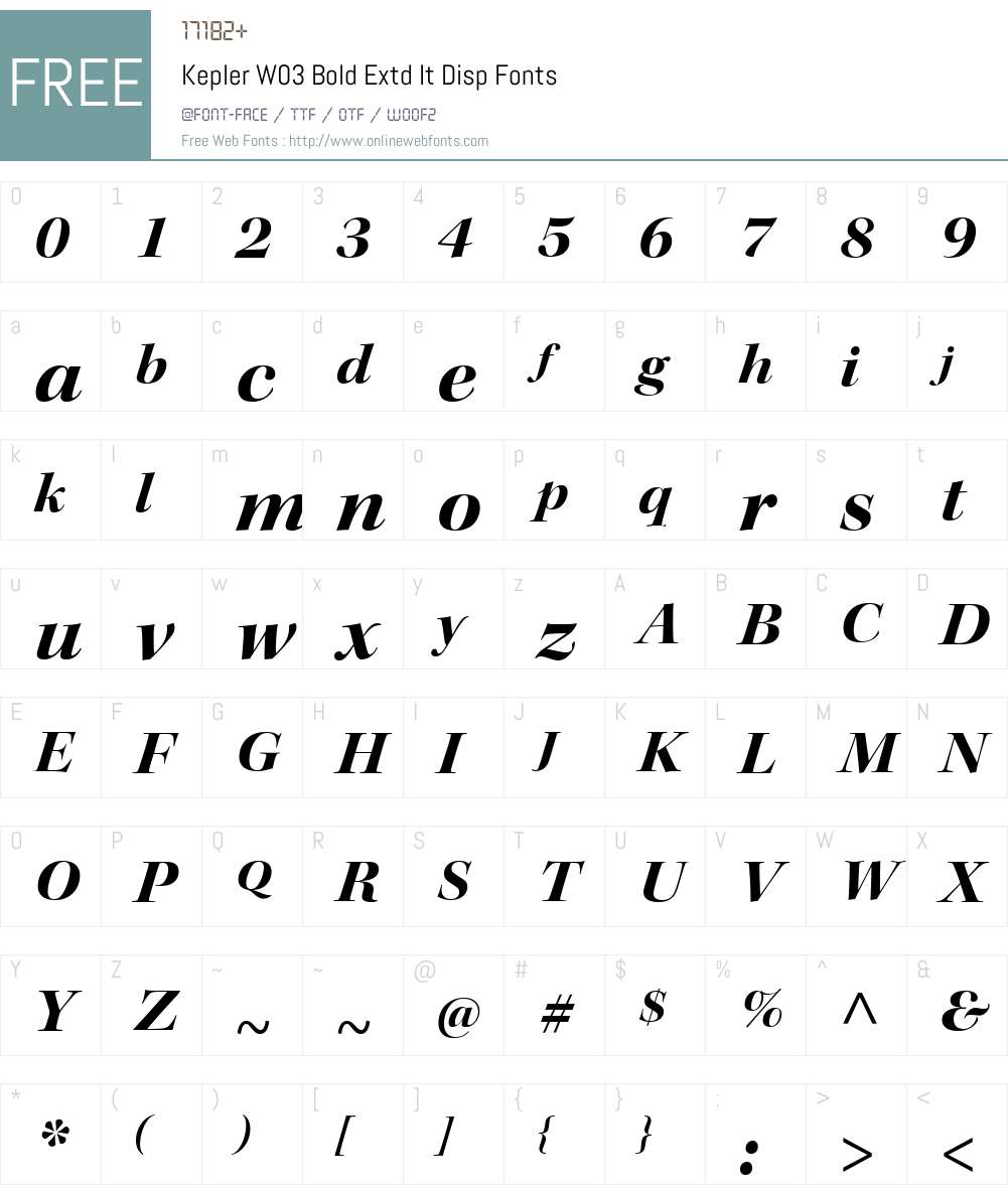 KeplerW03-BoldExtdItDisp Font Screenshots