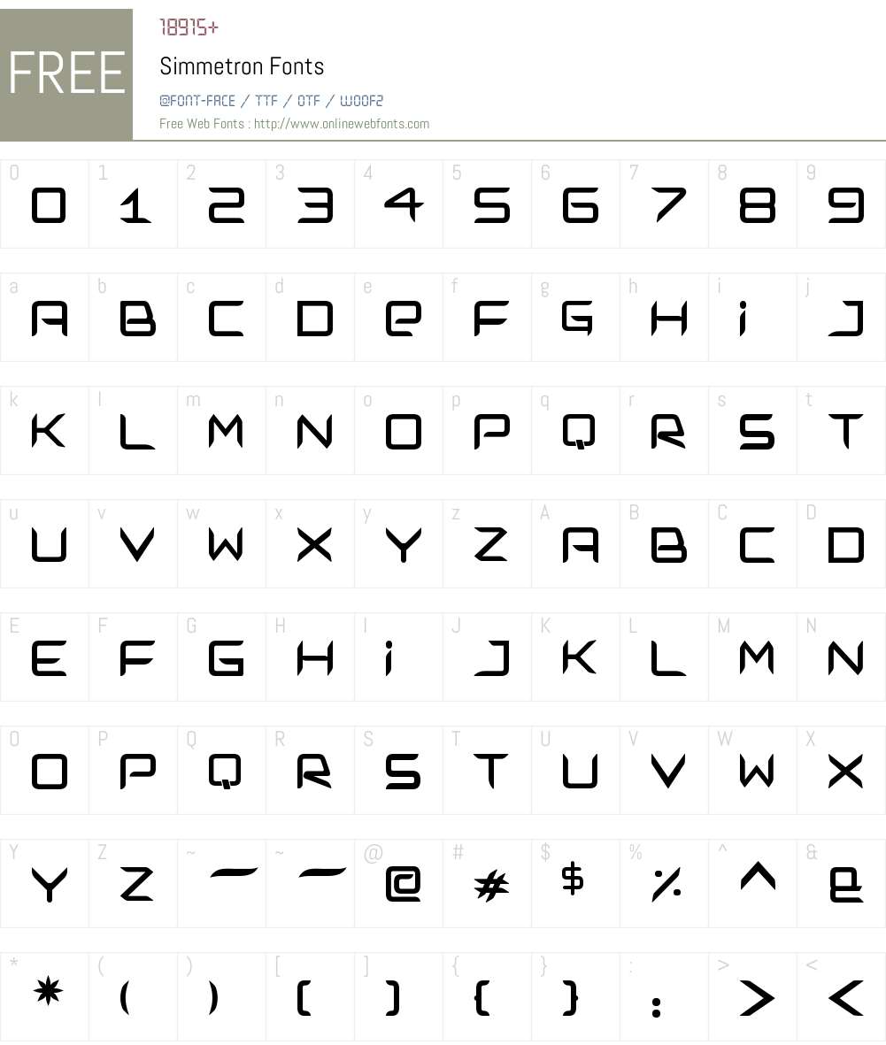 Simmetron Font Screenshots