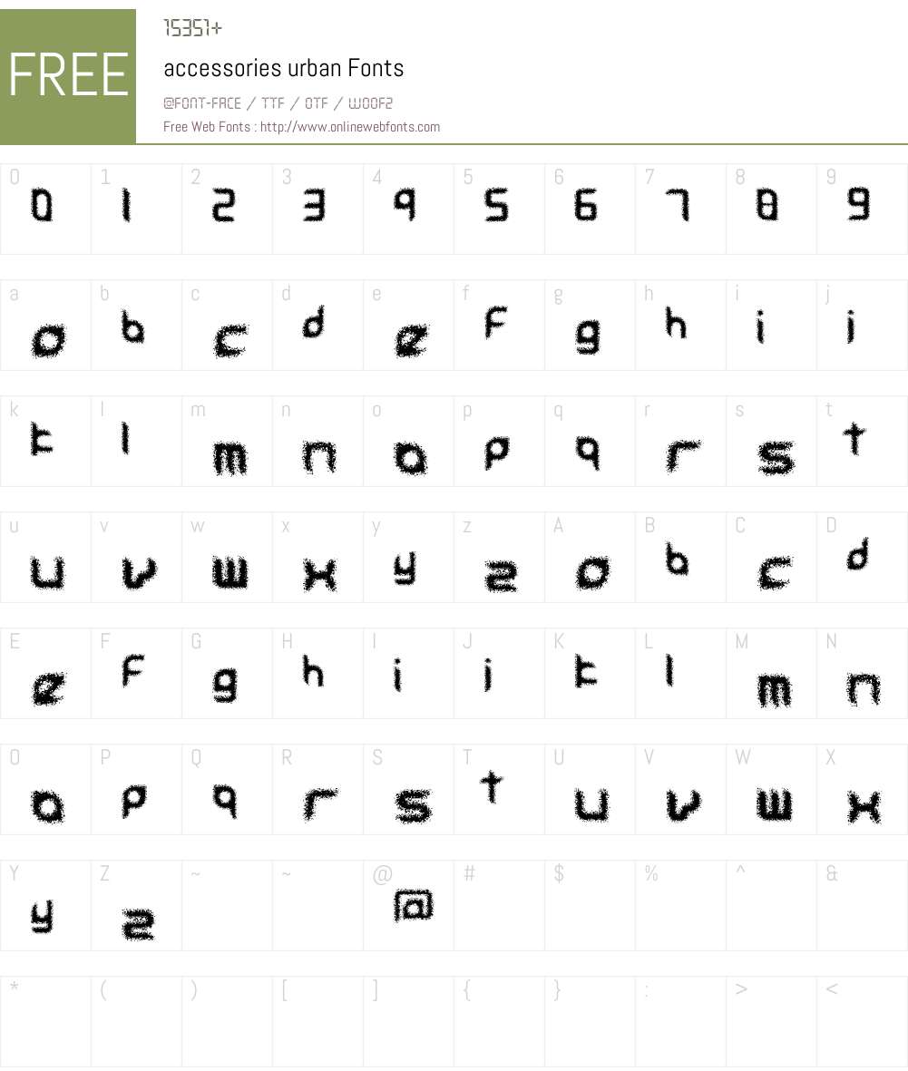 accessories urban Font Screenshots