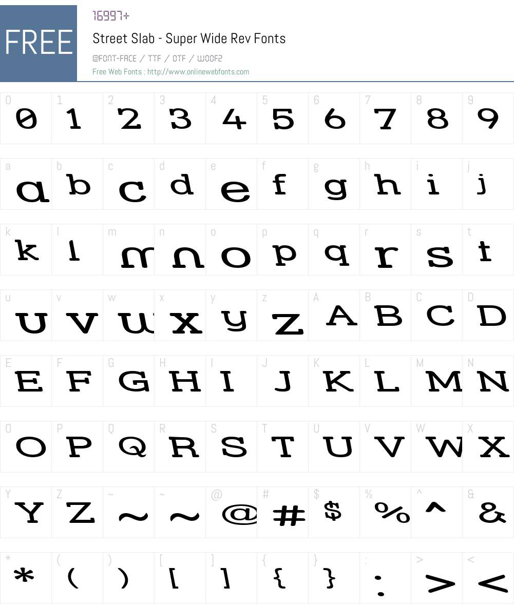 Street Slab - Super Wide Rev Font Screenshots