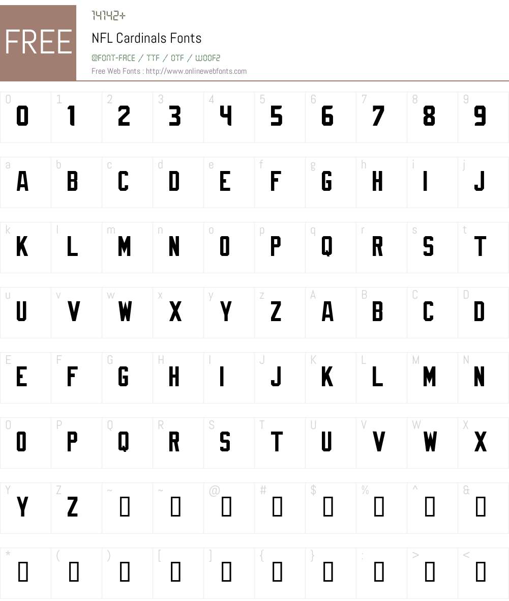 NFL Cardinals Font Screenshots