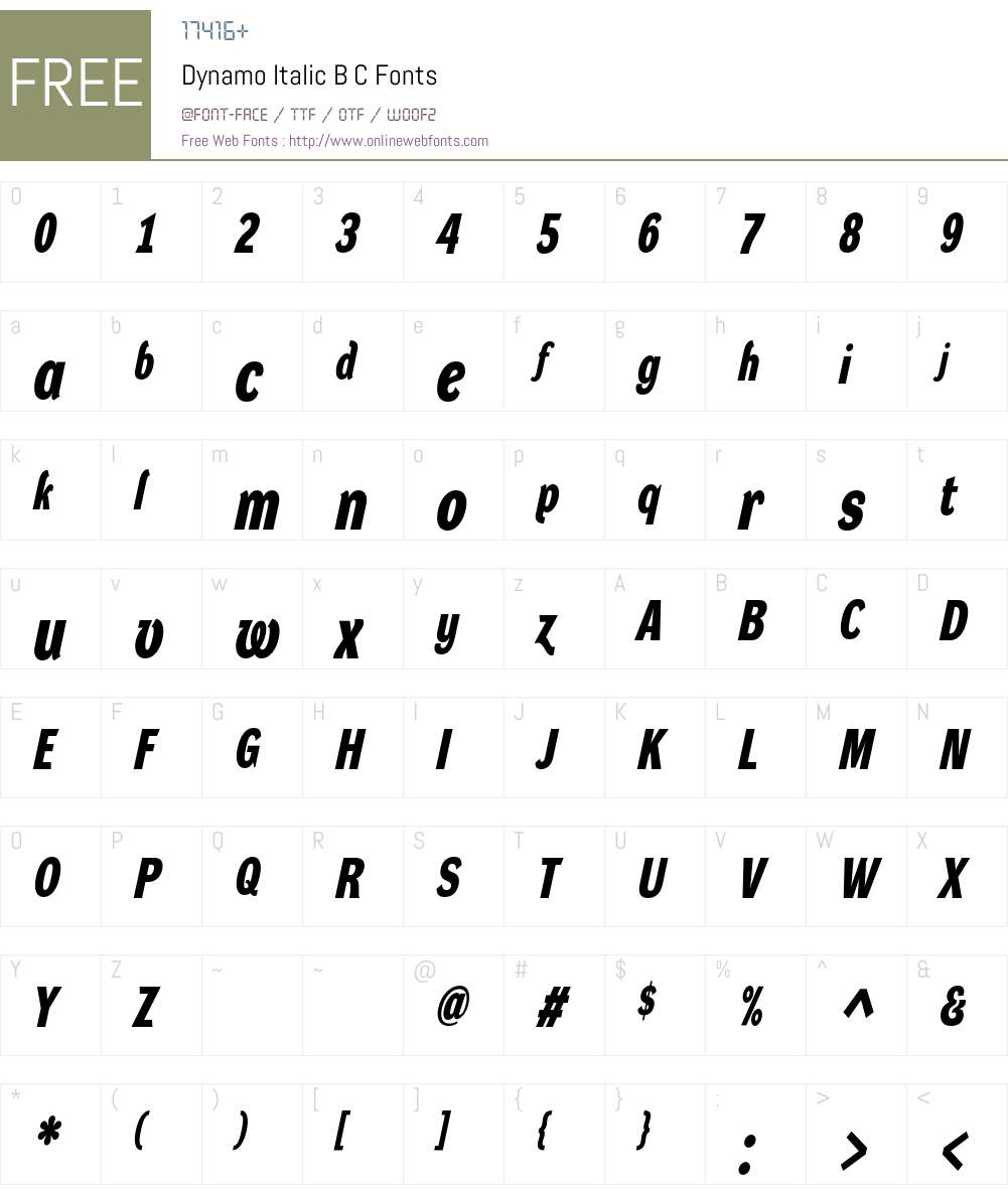 Dynamo DC Font Screenshots