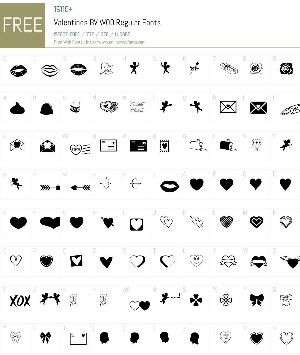 Valentines BV Font Screenshots