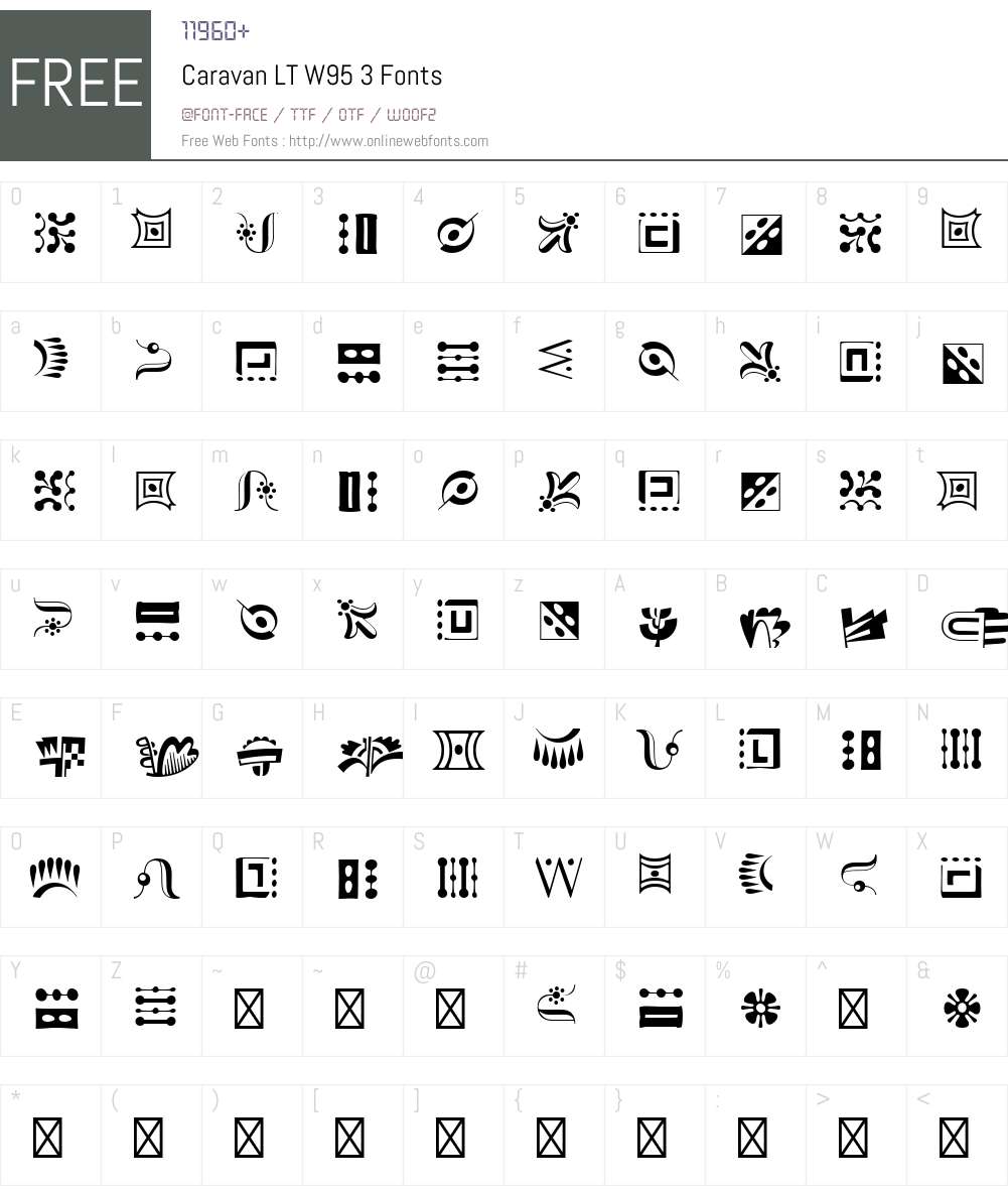 CaravanLTW95-3 Font Screenshots