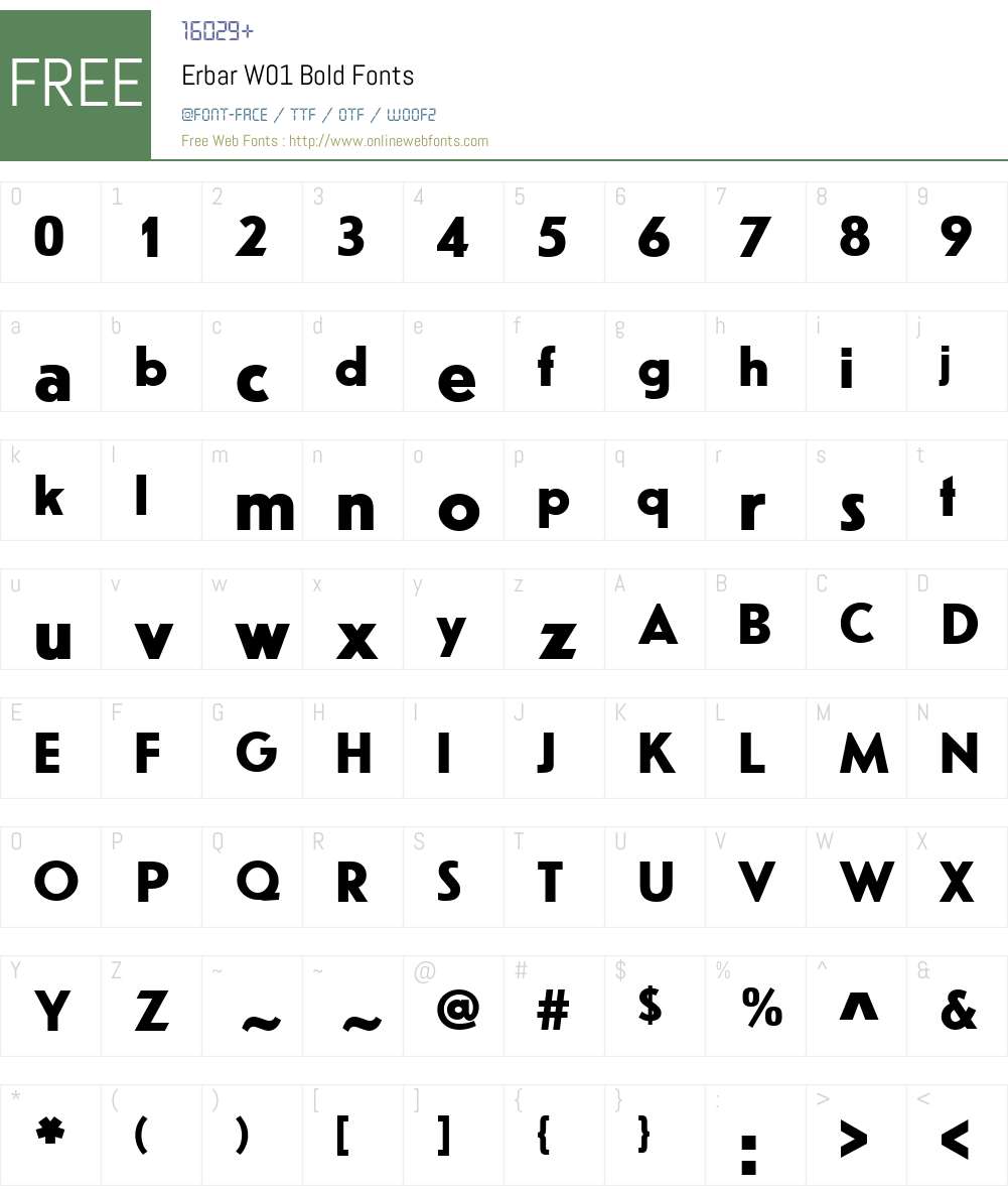 ErbarW01-Bold Font Screenshots