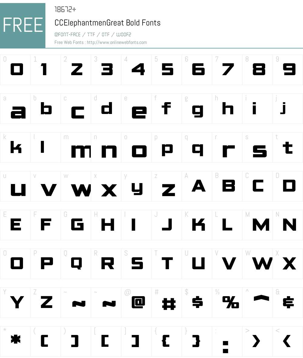 CCElephantmenGreat-Bold Font Screenshots