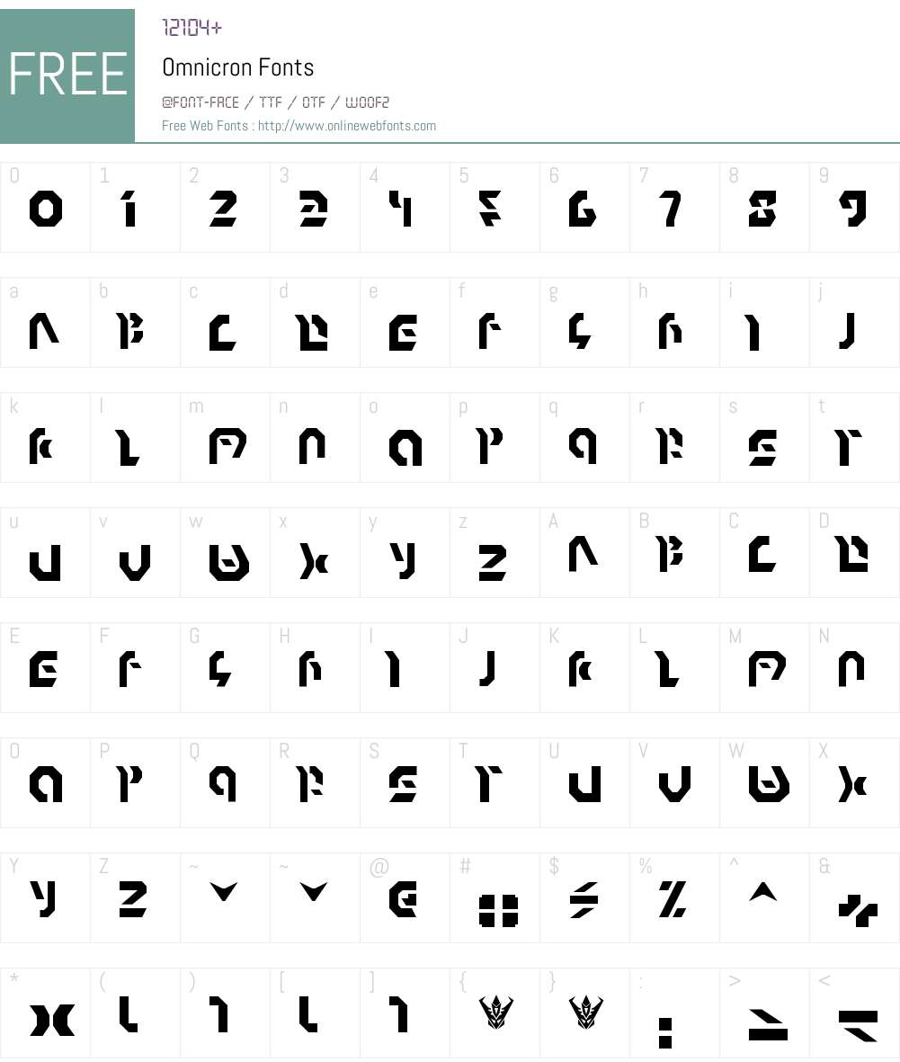 Omnicron Font Screenshots