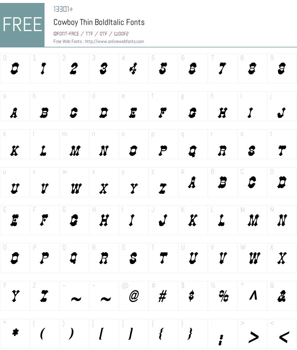 Cowboy Thin Font Screenshots
