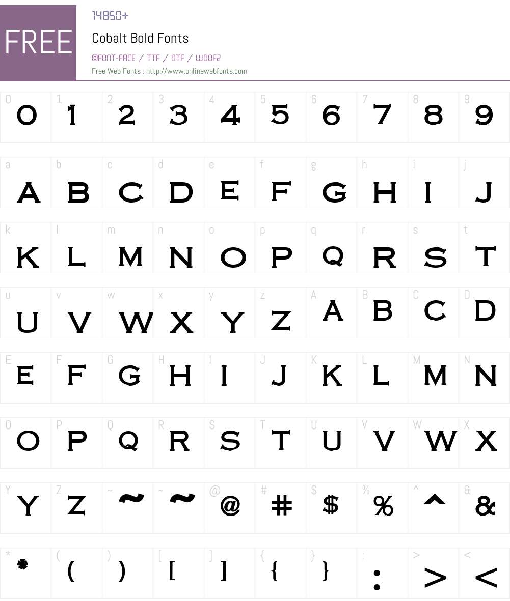 Cobalt Font Screenshots