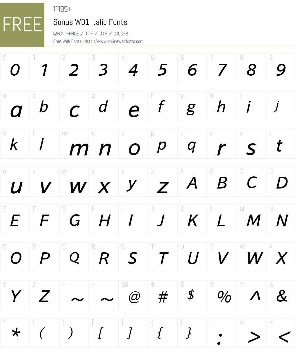 SonusW01-Italic Font Screenshots