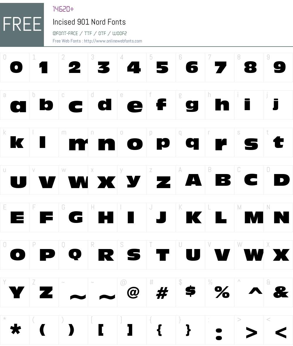 Incised 901 Font Screenshots